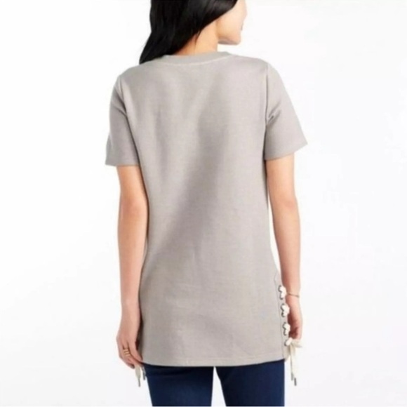 LL Bean Short Sleeve Tunic Sweatshirt | Tie-Side | Size M - Picture 2 of 6